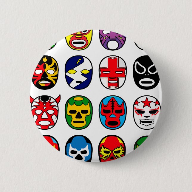 Lucha Libre Luchador Mexican Wrestling Masks 6 Cm Round Badge (Front)