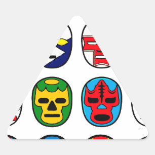 Lucha Libre Luchador Mexican Wrestling Masks Triangle Sticker