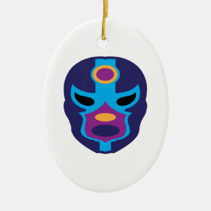 Lucha Libre Mask Ceramic Tree Decoration