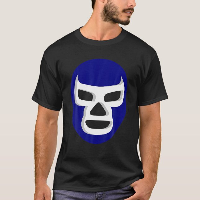 Lucha Libre Mask Mexican Wrestler Blue Demon T-Shirt (Front)