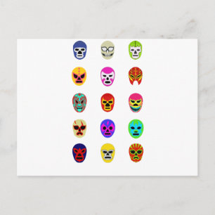 Lucha Libre Mask Mexican Wrestling Postcard