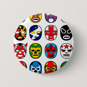 Lucha Libre Mask wrestler Mexican Wrestling 6 Cm Round Badge