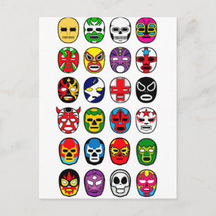 Lucha Libre Mask wrestler Mexican Wrestling Postcard