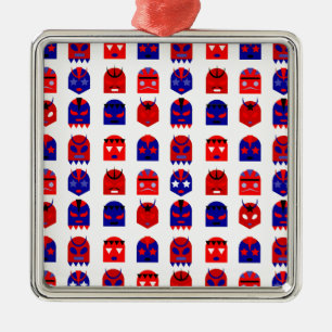 lucha libre masks metal ornament