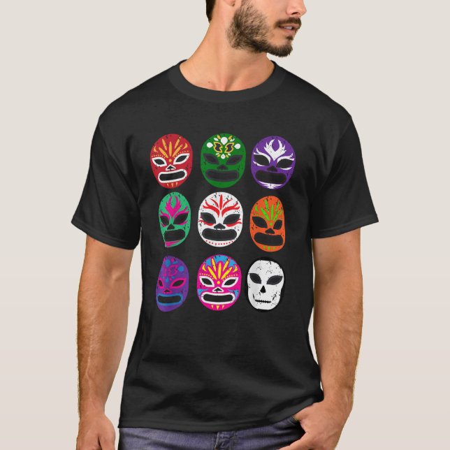 Lucha Libre Masks Mexican Wrestling Mask   T-Shirt (Front)