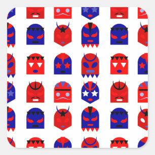 lucha libre masks square sticker