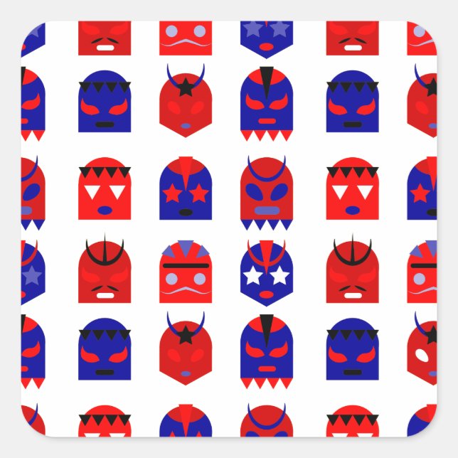lucha libre masks square sticker (Front)
