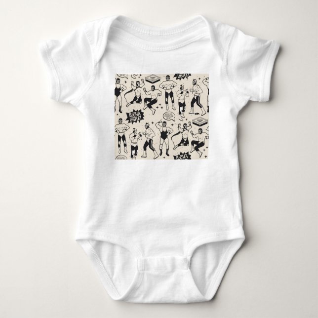 Lucha Libre: Mexican Wrestler pattern Baby Bodysuit (Front)