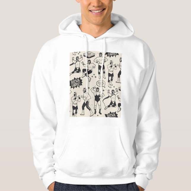 Lucha Libre: Mexican Wrestler pattern Hoodie (Front)