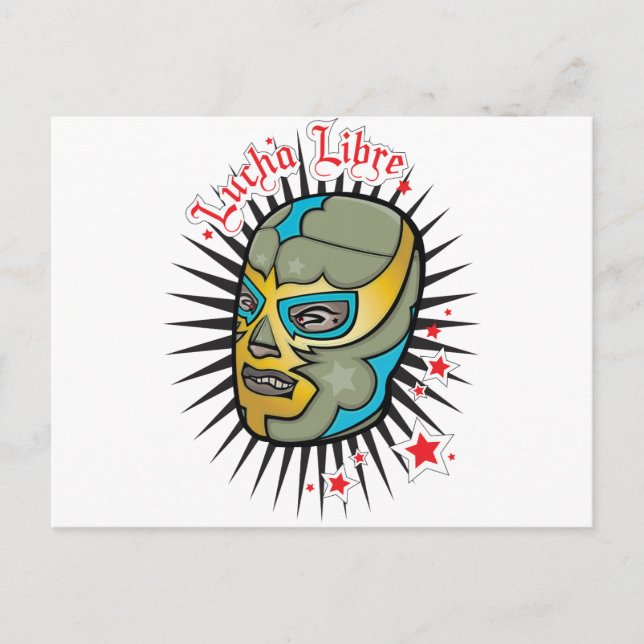 Lucha Libre Mexican Wrestling Mask Postcard (Front)