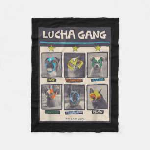 Lucha Libre Mexico Puppy Wrestling Mask Luchador B Fleece Blanket