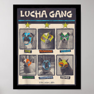 Lucha Libre Mexico Puppy Wrestling Mask Luchador B Poster