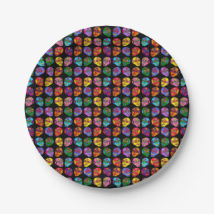 Lucha Libre Sugar Skull Paper Plate