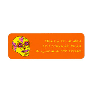 Lucha Libre Sugar Skull Return Address Label