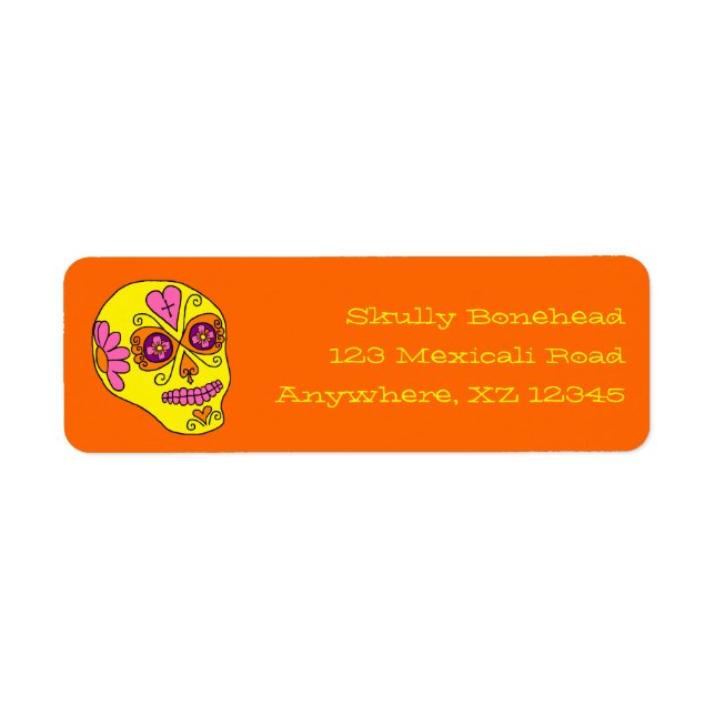 Lucha Libre Sugar Skull Return Address Label (Front)