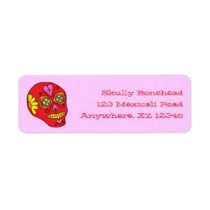 Lucha Libre Sugar Skull Return Address Label