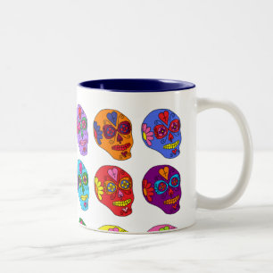Lucha Libre Sugar Skull Two-Tone Coffee Mug