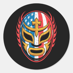 Luchador Mask Mexican Wrestling Luchador Wrestler Classic Round Sticker