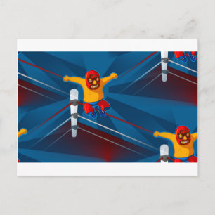 luchador postcard