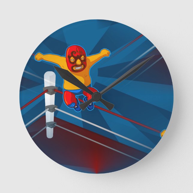 luchador round clock (Front)