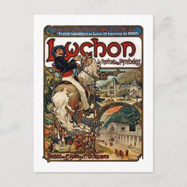 Luchon, Mucha Postcard (Front)