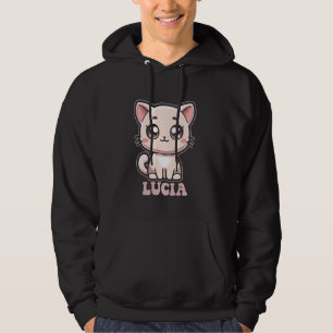 Lucia Cute Kitty Cat Design for Girls Name Lucia Hoodie