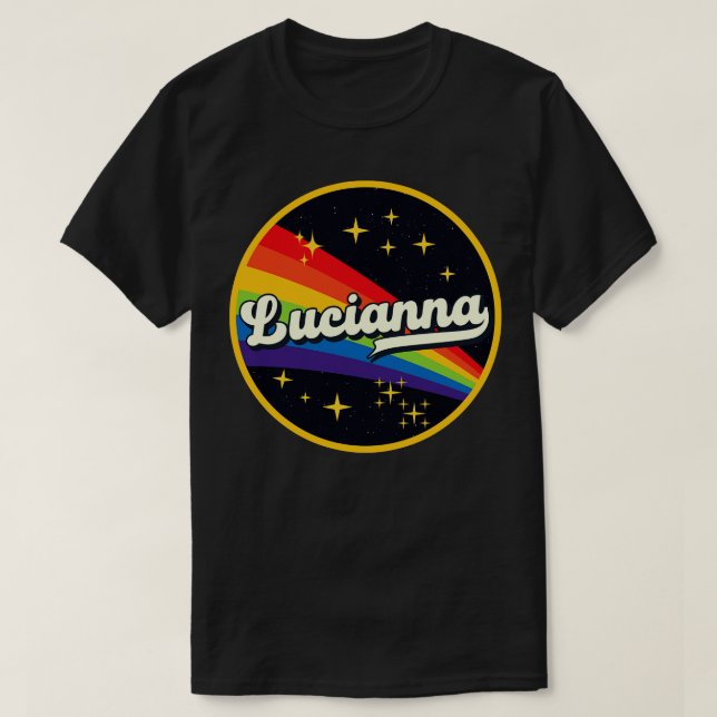 Lucianna Rainbow In Space Vintage Style T-Shirt (Design Front)