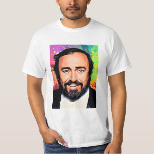 Luciano Pavarotti Colored Portrait T-Shirt