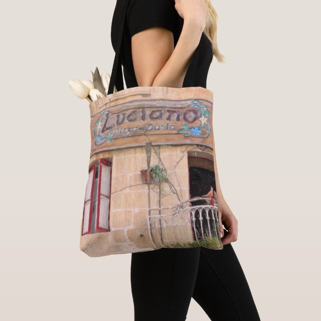 Luciano's Pizza Tote Bag (Close Up)