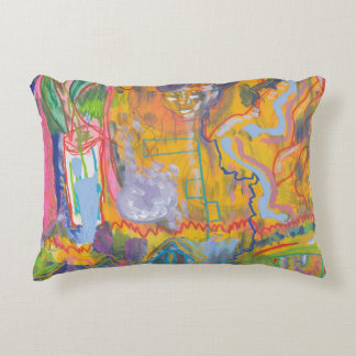 Lucid Dreamer Pink Rainbow Abstract Painting Art Decorative Cushion