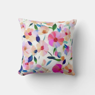 Lucid Flowers Floral Vibrant Botanical Colourful Cushion