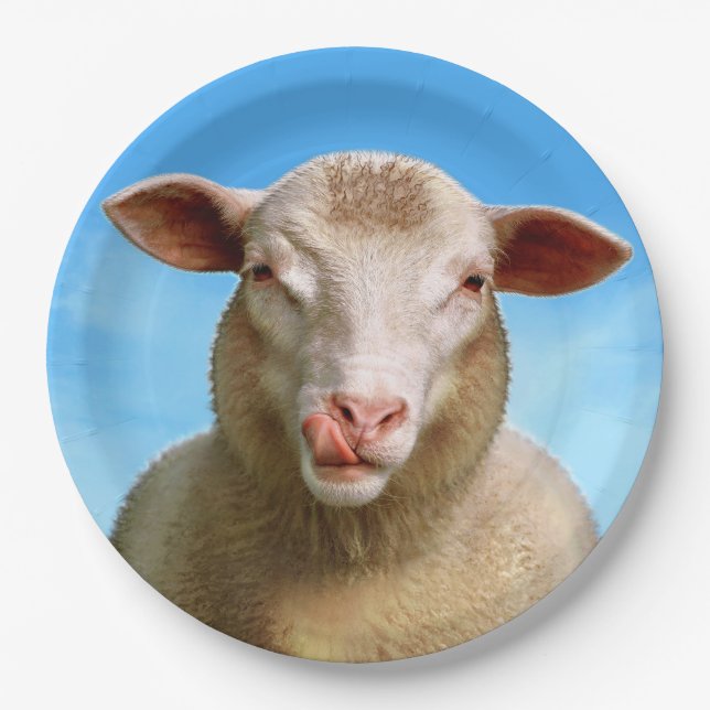 Lucie the sheep paper plate (Front)