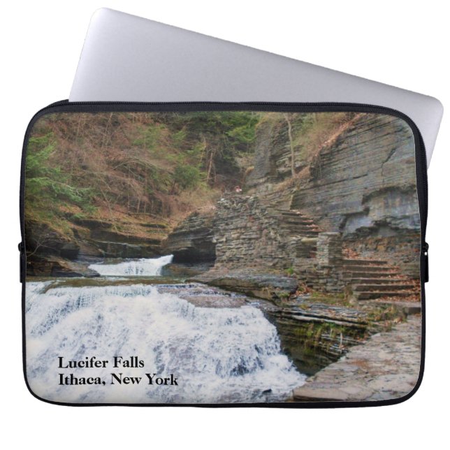 LUCIFER FALLS ITHACA NEW YORK   LAPTOP SLEEVE (Front)
