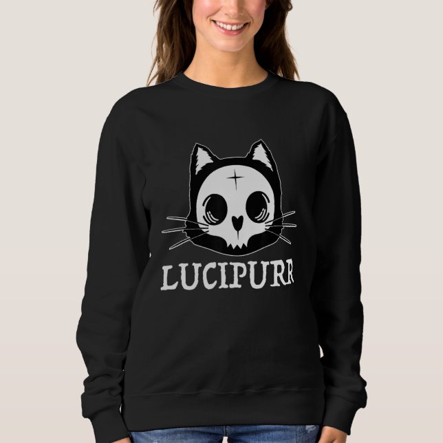 Lucifer Occult Satanic Cat Lucipurr Antichrist Bap Sweatshirt (Front)