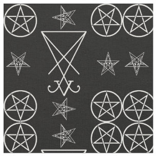 Lucifer Sigil Pentagrams Occult Goth Fabric