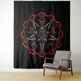 Lucifer Star Gothic Fractal Occult Art Tapestry