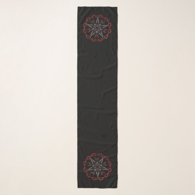 Lucifer Stars Gothic Occult Scarf (Front)