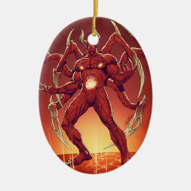 Lucifer the Devil, the Prince of Darkness, Satan Ceramic Ornament (Front)