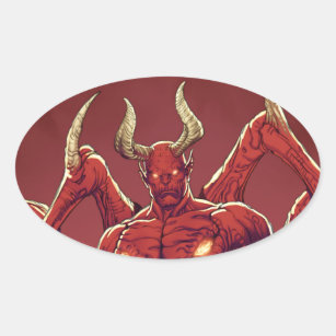 Lucifer the Devil, the Prince of Darkness, Satan Oval Sticker