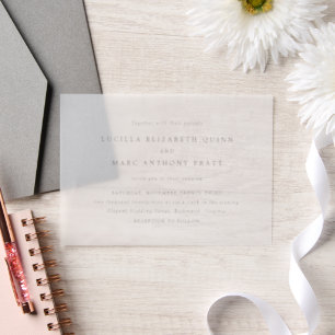 Lucilla Elegant Modern Wedding Vellum Invitations
