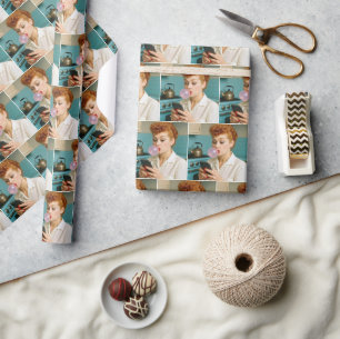Lucille Ball Texting On a Cell Phone Wrapping Paper