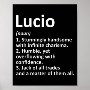 Lucio Definition Personalised Name Funny Birthday Poster