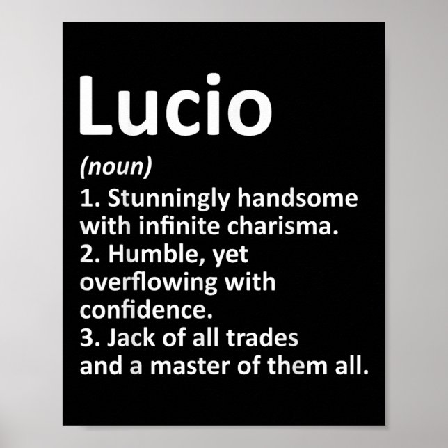 Lucio Definition Personalised Name Funny Birthday  Poster (Front)