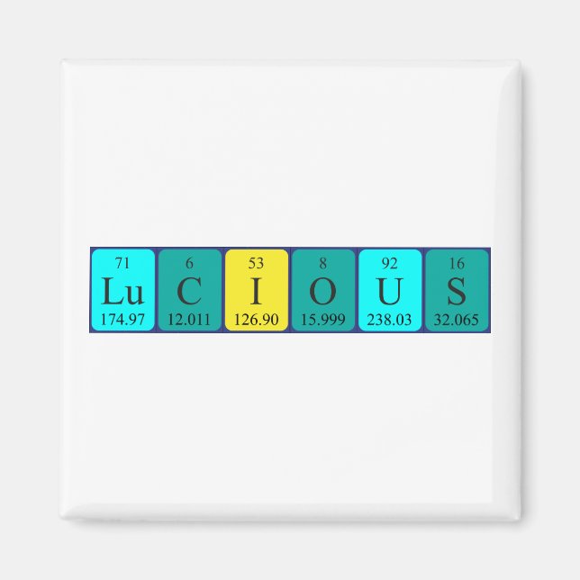 Lucious periodic table name magnet (Front)