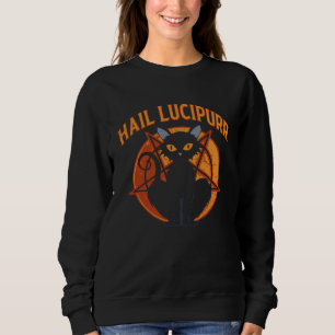 Lucipurr  Satanic Baphomet Occult Gothic Demon Cat Sweatshirt