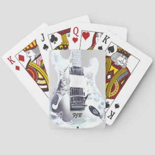 Lucite Guitar, Monogrammed Wedding Favour Playing Cards