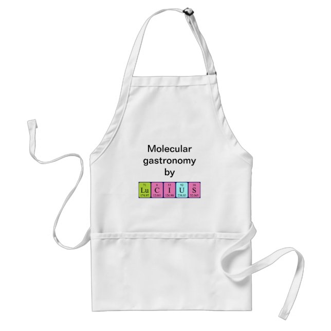 Lucius periodic table name apron (Front)