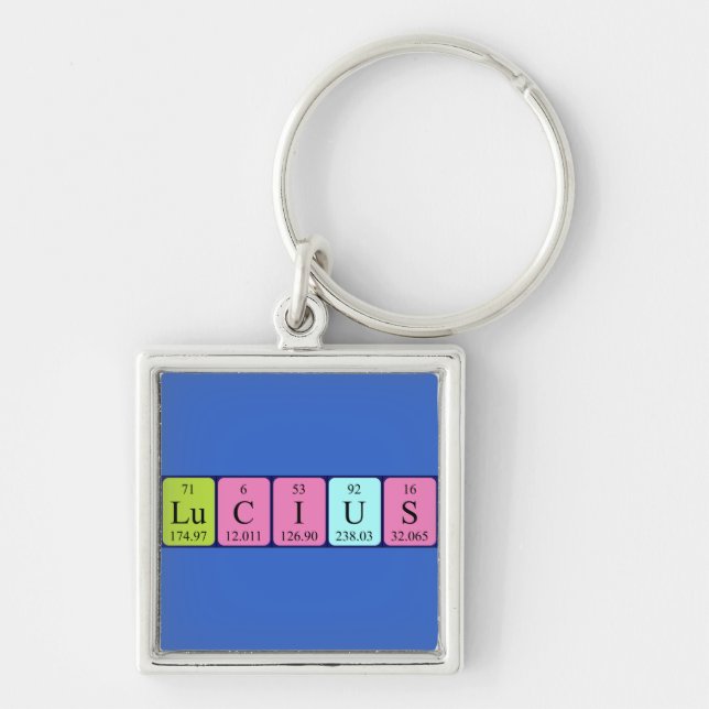 Lucius periodic table name keyring (Front)