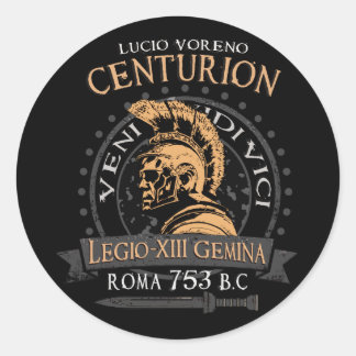 Lucius Voreno, a famous Roman Centurion Classic Ro Classic Round Sticker