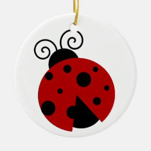 Luck be a Ladybug Cute Cartoon Insect Design Ceramic Ornament